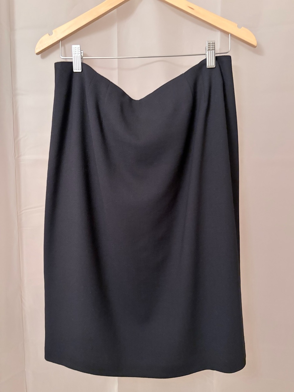 NWOT Linda Allard for Ellen Tracy 100% Wool Black Pencil Skirt 14 Linda Allard